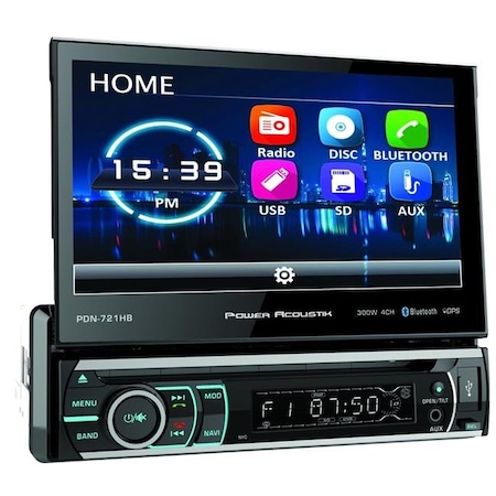Power Acoustik RA44017 7 In. Incite Single-Din In-dash Motorized Touchscreen LCD DVD Receiver With Detachable Face & Bluetooth